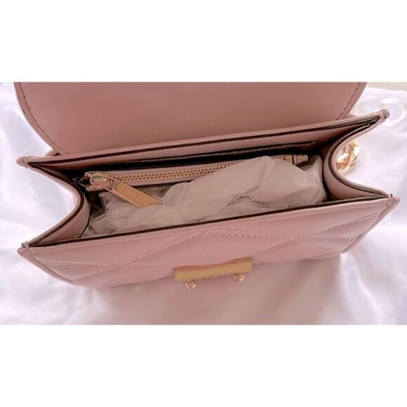 NWT MICHAEL KORS Serena Small Flap Studded Crossbody Bag in Powder Blush - Picture 10 of 12